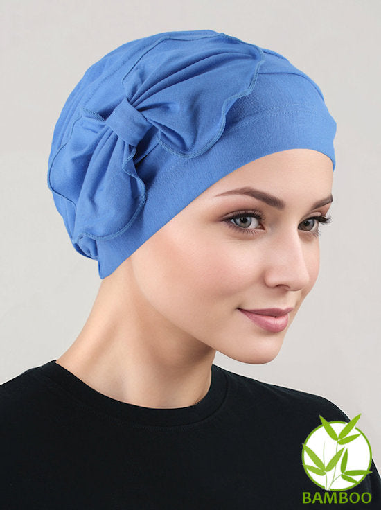 Womens Bamboo Chemo Hat Flower Bow Cancer Beanie Turban – Turban Plus  Wholesale