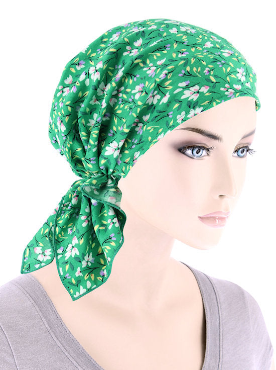 CE-BDNASCARF-920#The Shorty Scarf Green Ditsy Floral