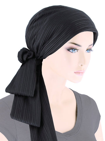 H149-BLACKFLORAL#Pleated Winter Hat Fleece Lined Black Floral