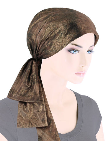 H149-BLACKFLORAL#Pleated Winter Hat Fleece Lined Black Floral