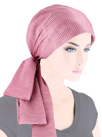 H149-BLACKFLORAL#Pleated Winter Hat Fleece Lined Black Floral