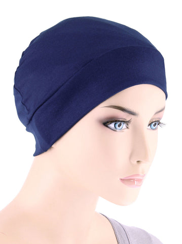 CE-CHEMOCAP-NAVY#Chemo Cap Buttery Soft in Navy Blue