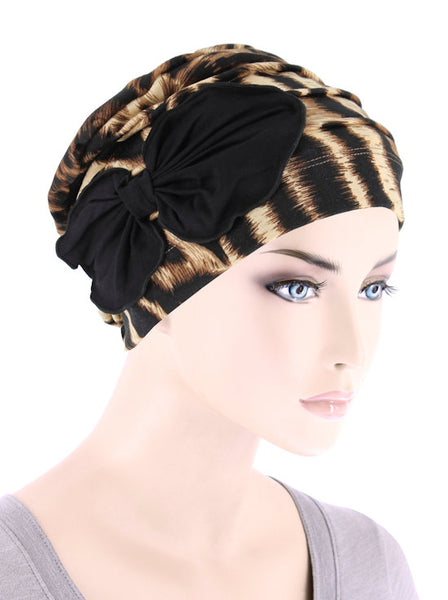Girls Turban Headband, Fashion Logo Headband, Black or Brown