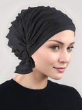 ABBEY-419#The Abbey Cap in Ruffle Black