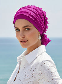 ABBEY-516#The Abbey Cap in Ruffle Magenta