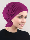 ABBEY-516#The Abbey Cap in Ruffle Magenta