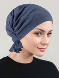 ABBEY-638#The Abbey Cap in Medium Denim Cotton Knit