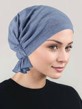 ABBEY-639#The Abbey Cap in Light Denim Cotton Knit