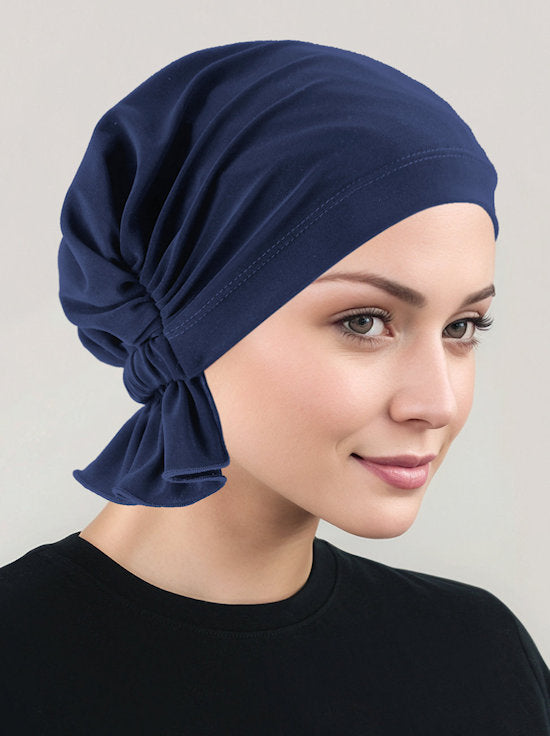 ABBEY-640#The Abbey Cap in Buttery Soft Navy Blue