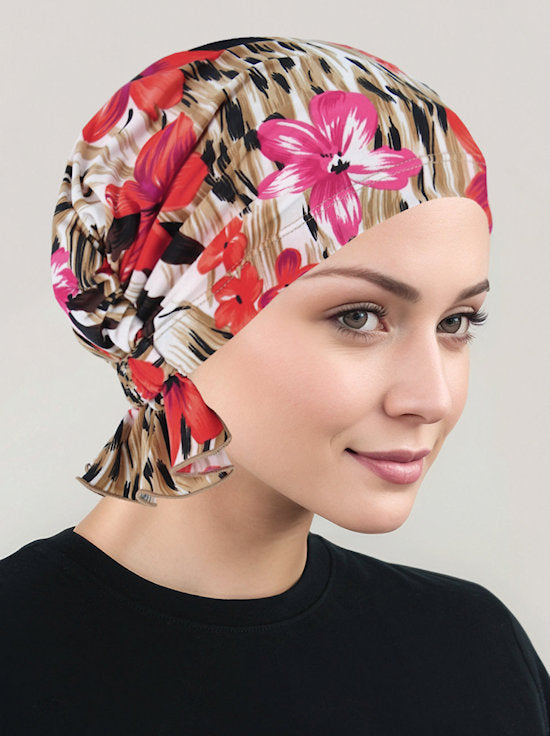 ABBEY-700#The Abbey Cap in Tropical Pink Floral *Clearance/Final Sale*