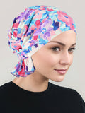ABBEY-718#The Abbey Cap in Pink Blue Floral *Closeout/Final Sale*