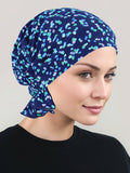 ABBEY-723#The Abbey Cap in Navy Lilac Multi Dot *Closeout/Final Sale*