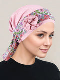 JOSIESASH-BABYPINK#Josie Turban Rosette Sash Baby Pink