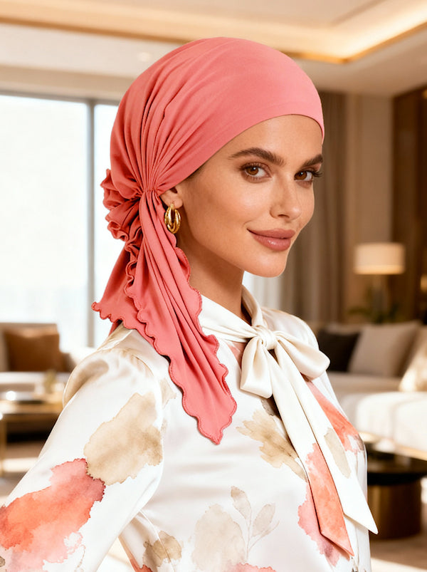 BELLA-BB-805#The Bella Scarf Bamboo Coral Pink