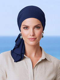BELLA-682#The Bella Scarf Navy Blue