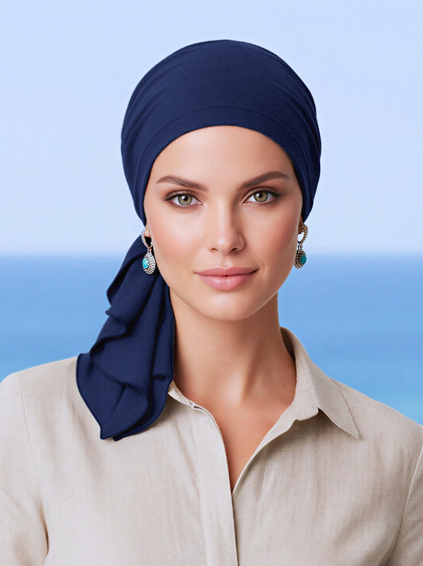 BELLA-682#The Bella Scarf Navy Blue