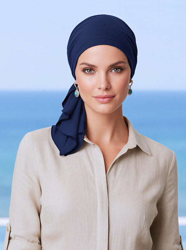 BELLA-682#The Bella Scarf Navy Blue