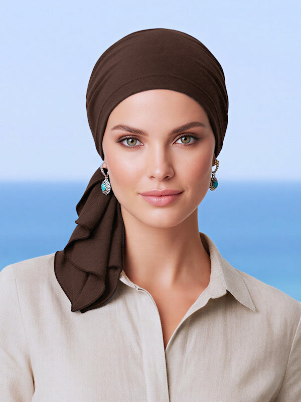 BELLA-683#The Bella Scarf Chocolate Brown