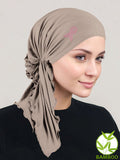BELLA-BB-777PR#The Bella Scarf Bamboo Champagne Beige Pink Ribbon