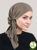 BELLA-BB-791PR#The Bella Scarf Bamboo Coco Brown Pink Ribbon