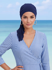 BELLA-BB-785#The Bella Scarf Bamboo Navy Blue