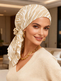 BELLA-845#The Bella Scarf Beige Watercolor Stripe *Clearance/Final Sale*