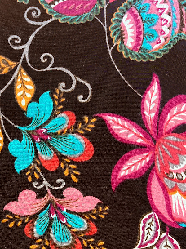 ABBEY-741#The Abbey Cap in Brown Vintage Paisley