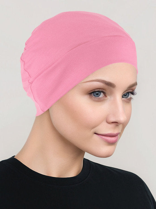 CE-CHEMOCAP-BABYPINK#Chemo Cap Buttery Soft in Baby Pink