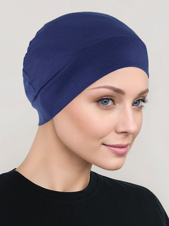 CE-CHEMOCAP-NAVY#Chemo Cap Buttery Soft in Navy Blue