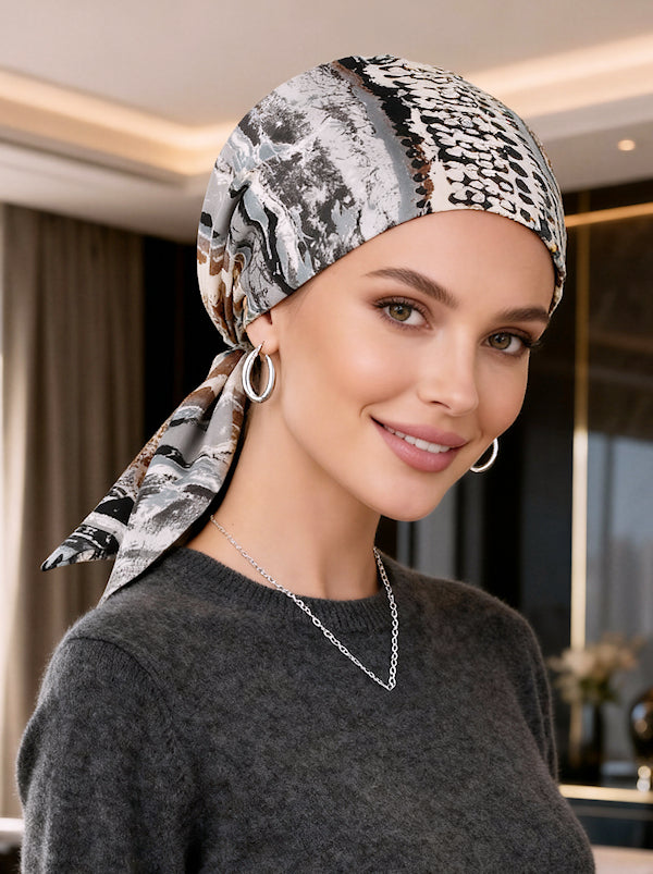 CFS-1148#Chemo Fashion Scarf Cape Cod Gray