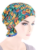 ABBEY-733#The Abbey Cap in Yellow Green Spring Floral