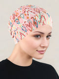 CKC-152#Chemo Cloche Cap in Pink Tribal