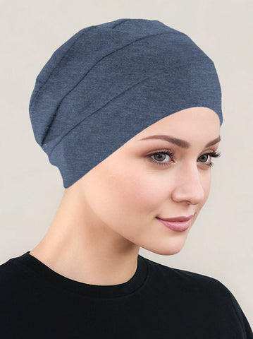 CKC-DKDENIM#Chemo Cloche Cap in Dark Denim