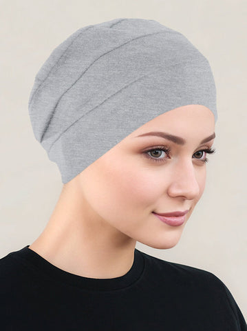 CKC-HEATHERGRAY#Chemo Cloche Cap in Heather Gray