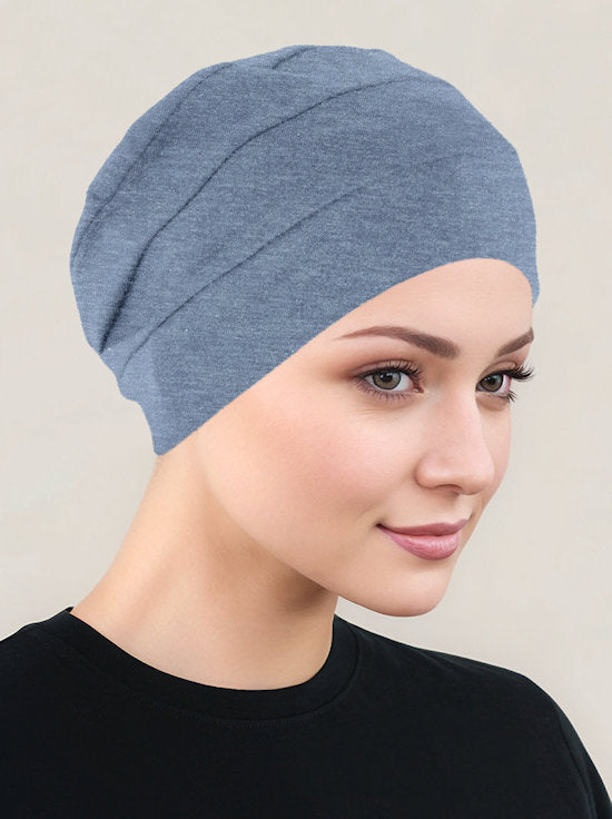 CKC-LTDENIM#Chemo Cloche Cap in Light Denim