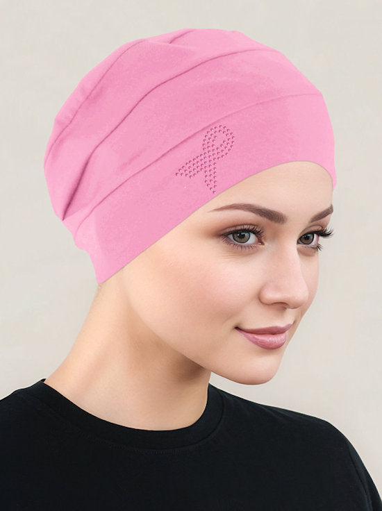 CKC-LTPINKPR#Cloche Cap Light Pink Pink Ribbon