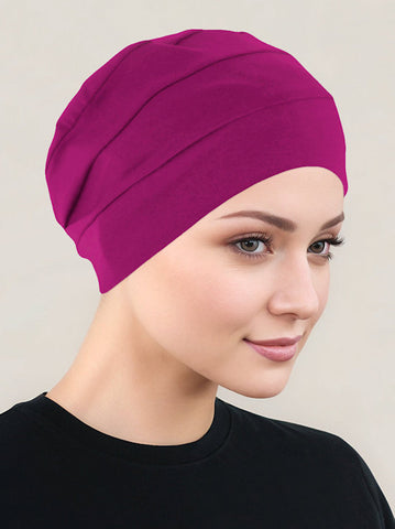 CKC-PLUM#Chemo Cloche Cap in Plum