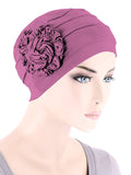 H149BB-ROSEPINK#Bamboo Pleated Sunflower Cap Rose Pink