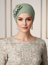 JOSIE-RIBBEDSAGEGREEN#Josie Turban Ribbed Sage Green *Clearance/Final Sale*