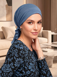 SHORTYBB-INDIGO#Bamboo Shorty Scarf Indigo Blue