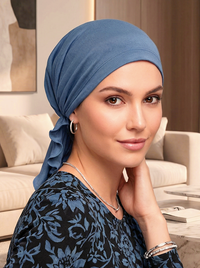 SHORTYBB-INDIGO#Bamboo Shorty Scarf Indigo Blue