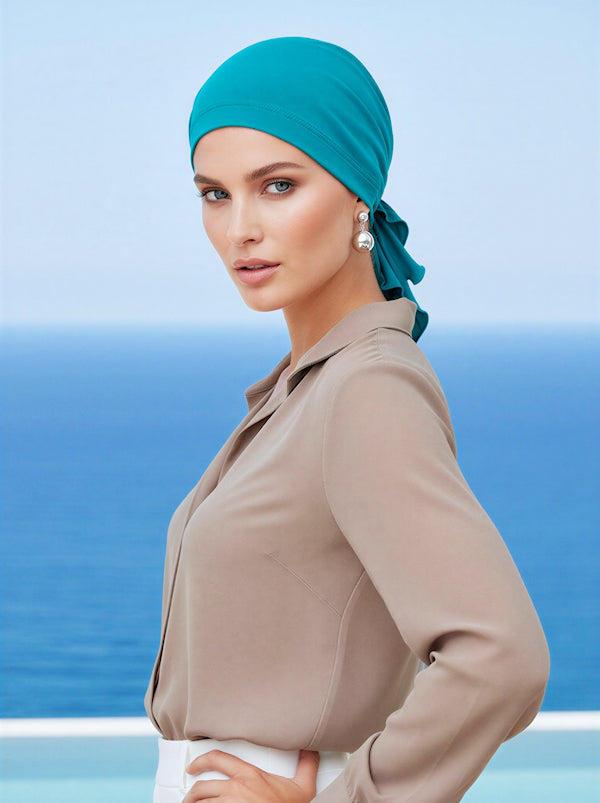 SHORTYBB-LTTEAL#Bamboo Shorty Scarf Light Teal