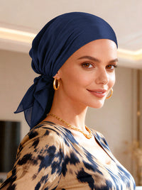 CE-BDNASCARF-914#The Shorty Scarf Solid Navy