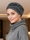 TWIST-SLATE#Twisty Turban in Buttery Soft Slate Gray
