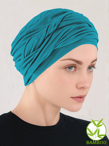 TWISTBB-LTTEAL#Bamboo Twisty Turban in Light Teal