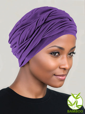 TWISTBB-PURPLE#Bamboo Twisty Turban in Purple