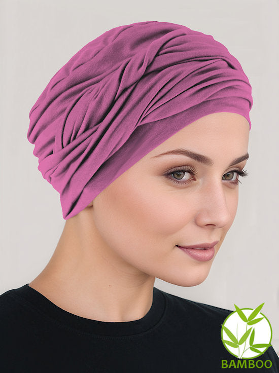 TWISTBB-ROSEPINK#Bamboo Twisty Turban in Rose Pink