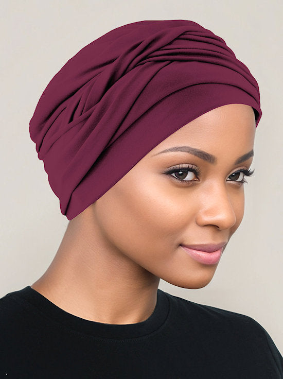 TWIST-BURGUNDY#Twisty Turban in Buttery Soft Burgundy