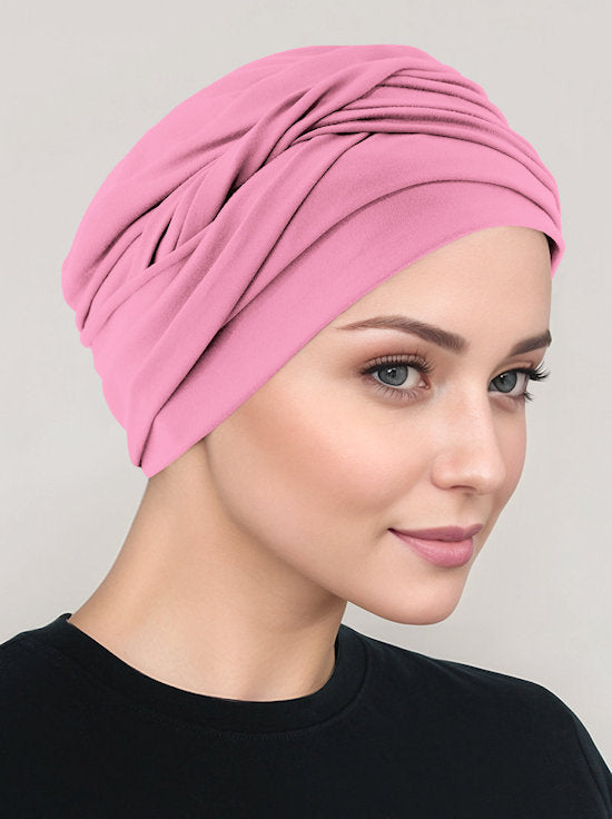 TWIST-LTPINK#Twisty Turban in Buttery Soft Light Pink