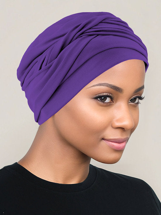 TWIST-PURPLE#Twisty Turban in Buttery Soft Purple